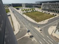 an intersection on a city street with no cars or cars going through it in this photo