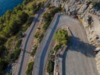 Top Down Aerial View of European Road