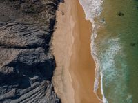 Top Down Look: Portugal Beach from High Above