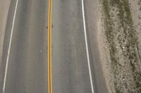 Top Down View of Asphalt Road on a Sunny Day