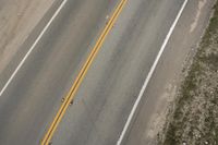 Top Down View of Asphalt Road on a Sunny Day