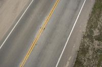 Top Down View of Asphalt Road on a Sunny Day