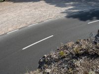 Top-Down View of Elevated Asphalt Road in Mallorca, Spain