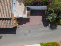 Top Down View of Europe: Aerial Road in a Residential Area