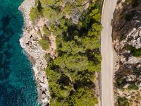 Top Down View of High Road Over Coastal Waters