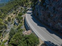 Top Down View of High Road in Mallorca, Spain