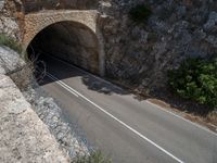 Top Down View of Mallorca with Elevated Road and High Mountains