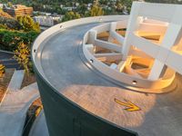 Top Down View of Parking Lot Overlooking Los Angeles