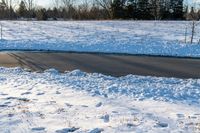 Toronto, Canada: Snowy Road in Autumn Landscape