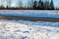 Toronto, Canada: Snowy Road in Autumn Landscape