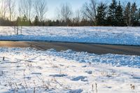 Toronto, Canada: Snowy Road in Autumn Landscape