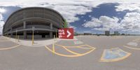 a 3d generated view of a parking lot with a parking sign for pick up go