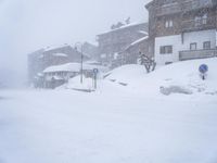 A Tourist Attraction in the Alps: Skiing on a Gloomy Day