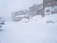 A Tourist Attraction in the Alps: Skiing on a Gloomy Day