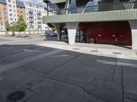 Town Parking Lot: Concrete and Asphalt