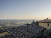 Aerial View of a Town in Tuscany, Italy