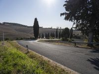 Tuscany Italy Asphalt Road Mountain Landscape 001