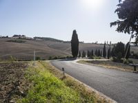 Tuscany Italy Asphalt Road Mountain Landscape 003