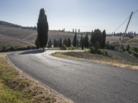 Tuscany Italy Asphalt Road Mountain Landscape 005