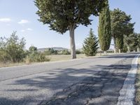 Tuscany, Italy: Clear Sky and Asphalt Road