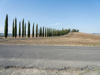 Tuscany Italy Scenic Road Clear Sky 001