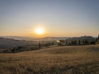 Tuscany Landscape: Sunrise with Golden Sunlight