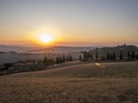 Tuscany Landscape: Sunrise with Golden Sunlight