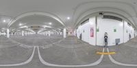 an image of the underground subway parking lot seen from below it all is empty and with no people at all