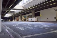 an empty parking lot that has been converted to look more like the underground train station