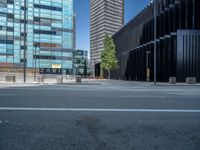 Urban Architecture in Barcelona: Shadows on the Asphalt Road