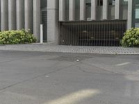 a fire hydrant is seen on a city street as it passes by the entrance