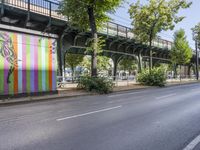 the city has two street murals on it, both one with a lady in a bikini