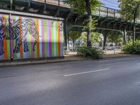 the city has two street murals on it, both one with a lady in a bikini