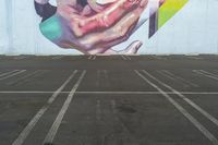 Urban Art District in Los Angeles: Vibrant Mural in a Parking Lot