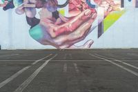 Urban Art District in Los Angeles: Vibrant Mural in a Parking Lot