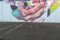 Urban Art District in Los Angeles: Vibrant Mural in a Parking Lot