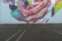 Urban Art District in Los Angeles: Vibrant Mural in a Parking Lot