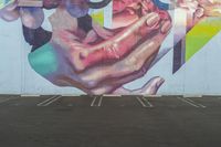 Urban Art District in Los Angeles: Vibrant Mural in a Parking Lot