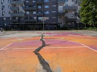 Urban Basketball Court in Berlin's Graffiti Wall