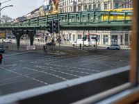 Urban Berlin Cityscape with Yellow Buildings and Road