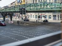 Urban Berlin Cityscape with Yellow Buildings and Road