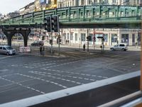 Urban Berlin Cityscape with Yellow Buildings and Road