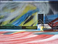 Urban Berlin: Colorful Street Art in the Courtyard of a Modern Warehouse