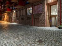 Urban Berlin at Night: Cobblestone Streets