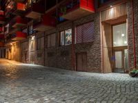 Urban Berlin at Night: Cobblestone Streets