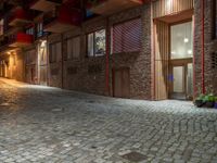 Urban Berlin at Night: Cobblestone Streets