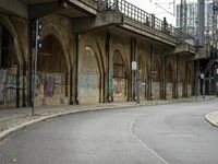 Urban Berlin Street Scene with Graffiti