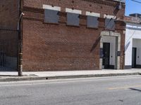 Urban Brick Building in Los Angeles, California, USA