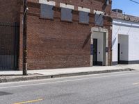 Urban Brick Building in Los Angeles, California, USA