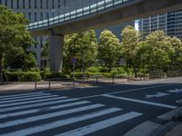 empty road with white lines on the streets of city area against cloudy blue sky on a sunny day